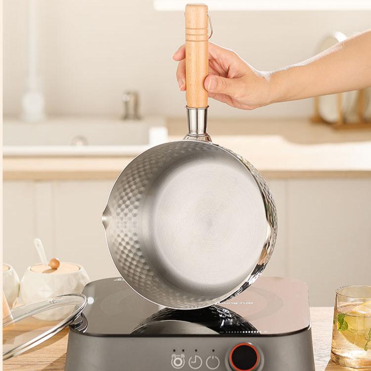 Panela Rasa de Neve Aço Inoxidável Doméstico Panela de Leite Panela para Alimentos Panela para Sopa Panela para Macarrão Instantâneo