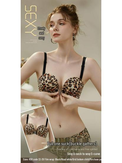 Women's Anti-Slip Push-Up Strapless Bra with Front Buckle and Padded Bandeau for Beautiful Back