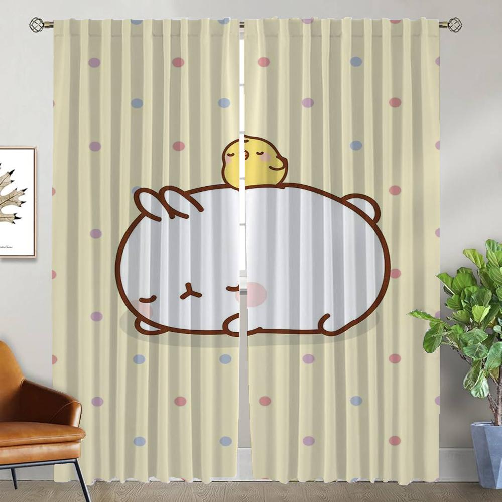 Anti-mosquito Kitchen Curtains for Bedroom Molang Blackout Curtain for Room 2 Panel Shades Partition Home Interior Curtains