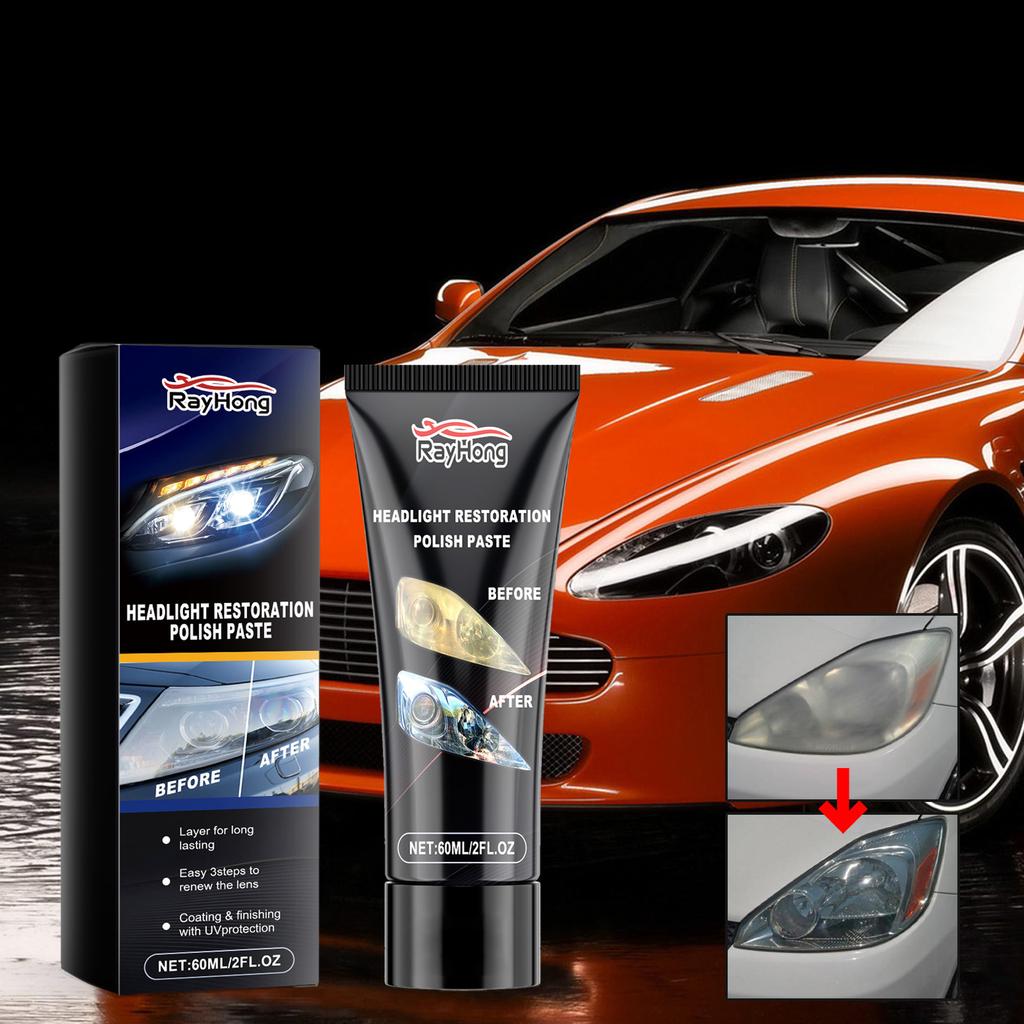 60ml Auto Scheinwerfer Polierpaste Autolicht Polierer Reinigungspaste Professioneller Scheinwerfer Wiederhersteller Aufheller Scheinwerfer