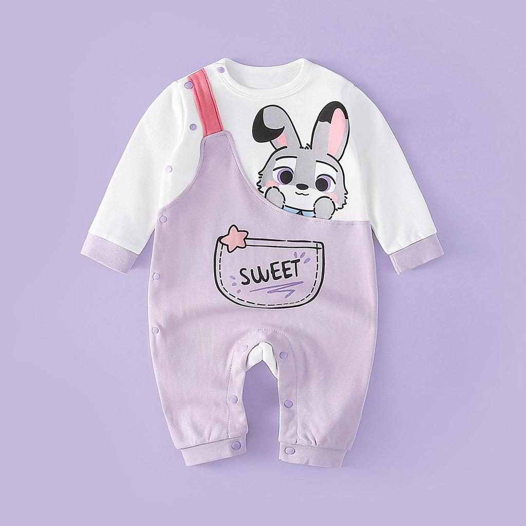 Unisex Cotton Baby Romper - Spring/Autumn Cartoon Onesie for Newborns