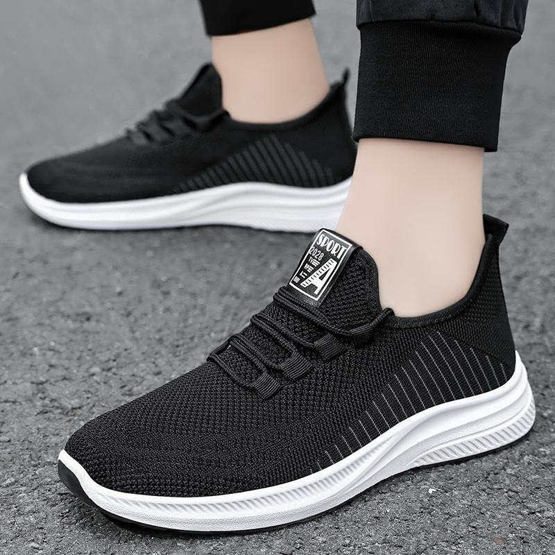 

Мужская обувь, мужская летняя повседневная спортивная обувь, дышащая и удобная, для бега и ходьбы на открытом воздухе, бесплатная доставка 44 чёрный