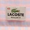 Lacoste Check Pattern Short Sleeve Button Down Shirt 43 Pink Men's Used
