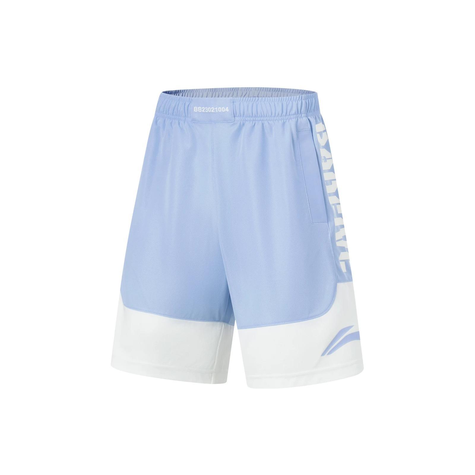 Li-Ning BadFive Logo Basketball Shorts Light Blue White Men s AAPT045-7 XL