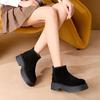 Retro fleece Martin boots 2025 autumn and winter new outer wear fleece boots thick soles increase height versatile and thin short boots women