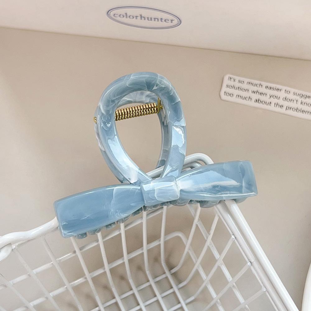 

1 шт. сине-белая акварельная текстура, высококачественная заколка-плюмерия для затылка, большого размера для густых волос, зажим-акула