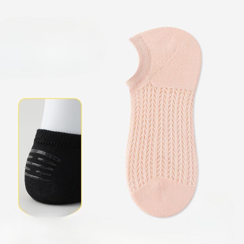 

Женские весенне-летние тонкие однотонные сетчатые дышащие дезодорирующие носки, не сползающие с нескользящими подошвами 1 pair розовый/оранжевый