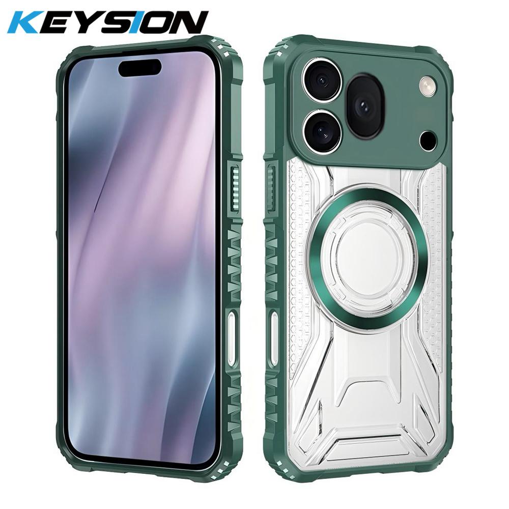KEYSION Transparent Magnetic Case for Honor 600 Pro 5G Soft Silicone+PC Heavy Duty Shockproof Phone Back Cover for Honor 600 Pro