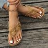 Women's Summer Wedge Flip Flop Sandals Slip On Toe Post Floral Design Comfortable Casual Footwear for Outdoor Indoor Use