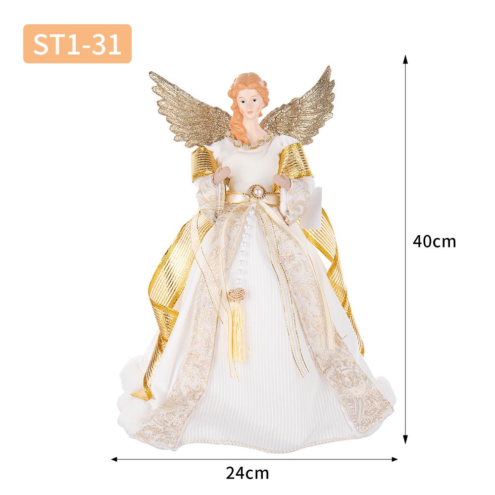 Weihnachtspuppe, stehend, Baumkrone, Figur, Engel im Kleid, für Zuhause, Tischdekoration, Raumdekoration, Statue, Wohnaccessoires, Schreibtischdekoration