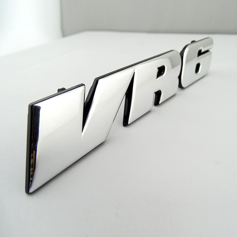 Chromowana naklejka 3D VR6 Grill samochodowy Odznaka Emblemat Naklejka XCVDH6 Grill MK3 Logo samochodu dla VW Golf Corrado Jetta Passat