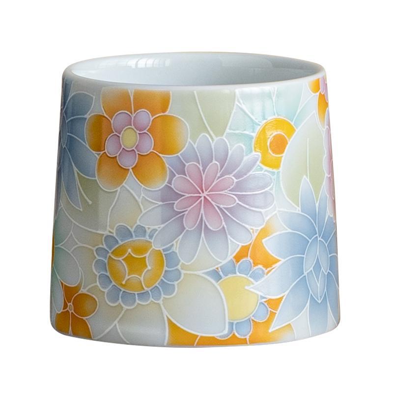 Antique Hand-painted Flowers Teacups Ceramic Master Cup Chinese Kung Fu Tea Set Household Tea Ceremony Personal Single Drinkware