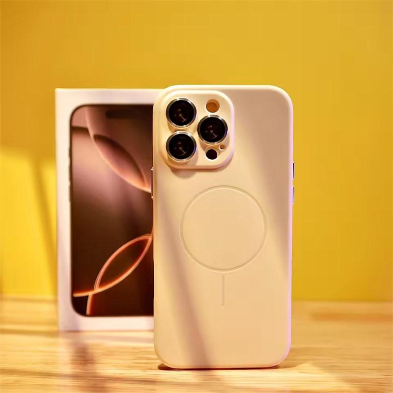 Luxury Soft For Magsafe Wireless Charging Case For iPhone 16 15 14 13 12 11 Pro Max Plus  Magnetic Dopamine Shockproof PC Cover