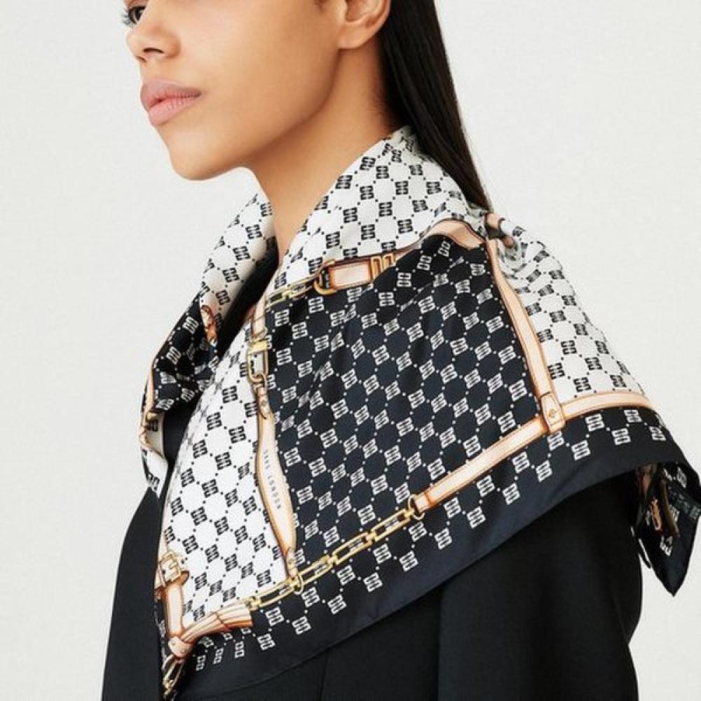 Daks Black Dd Pattern Square Silk Scarf Dcsc4e021bk Single option