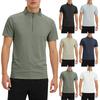 Heren Half Zip Col Top Heren Sport Casual Top met Korte Mouwen