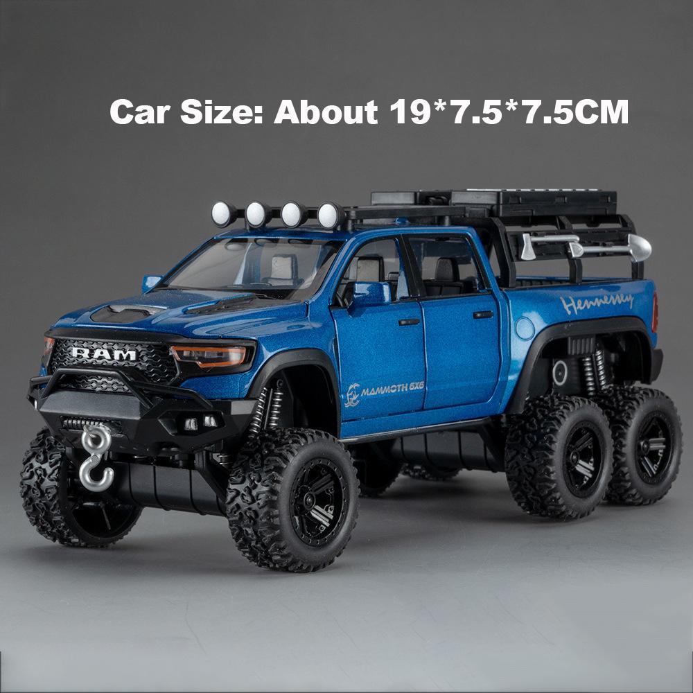 1:32 Mammoth 1000TRX 6x6 Auto Modell Spielzeug Türen Öffnen Sound Licht Fahrzeug Rückzieher Stoßdämpfer Modelle Weihnachtsgeschenke