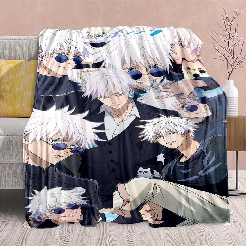 Jujutsu Kaisen Flannel Cartoon Blanket Soft Warm Throw Lightweight Cozy Sofa Bed Decor -QJY