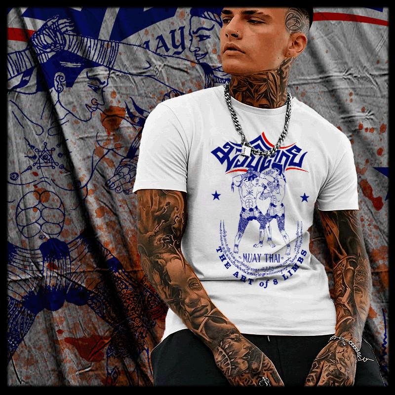 

Muay Thai T-shirt Thai boxing Sak Yant Tattoo Thai Boxer elbow strike muay boron 4XL