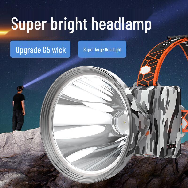 SkyFire Wiederaufladbare Hochleistungs-Stirnlampe