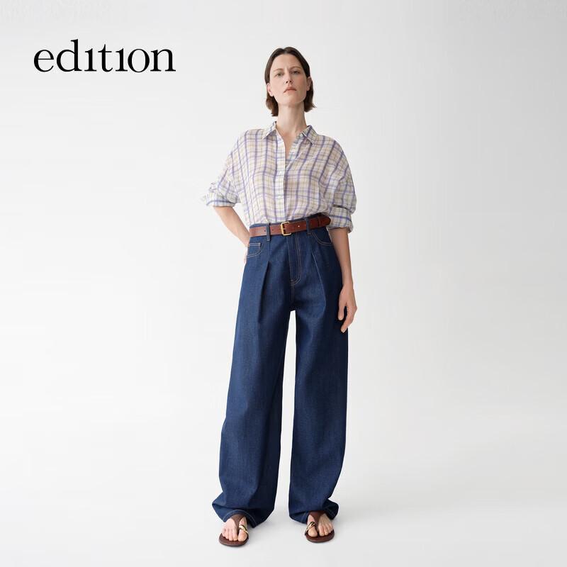 Edition Boho Plaid Ramie Long-Sleeve Shirt