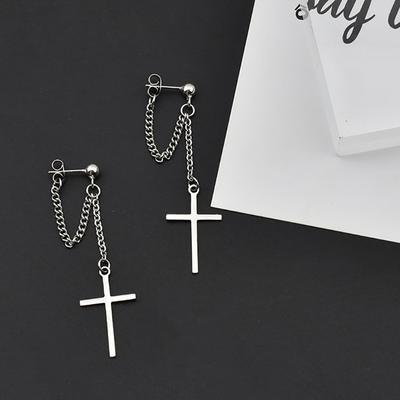 Unisex Edelstahl Kreuze Ohrringe für Frauen Gothic Rock Stil Schmuck Geschenk