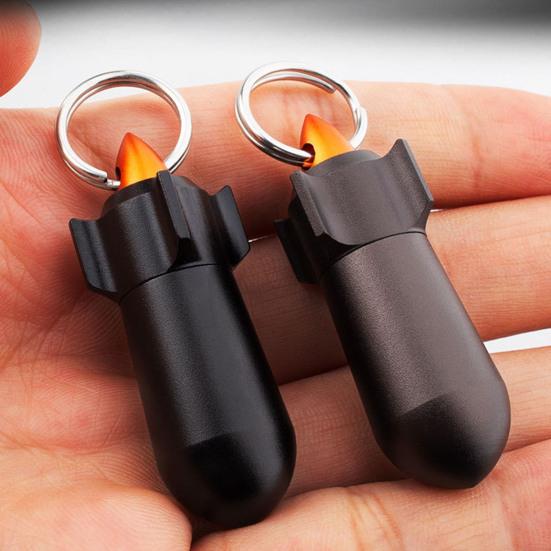 Mini Sealed Jar Waterproof Moisture-proof High Hardness Good Sealing Aluminum Alloy Keychain Tablet Bottle Camping Supply