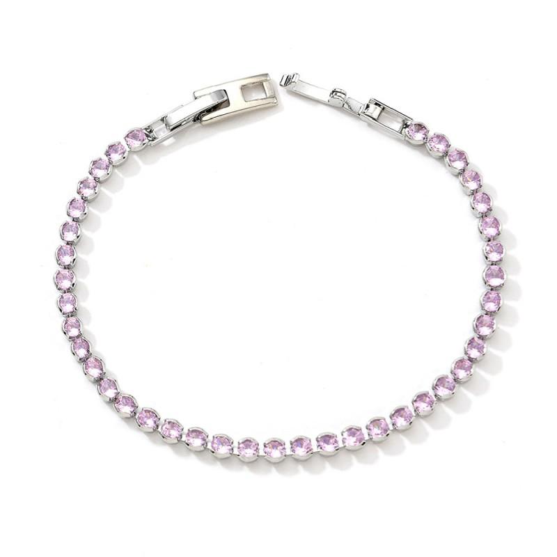 Minimalist Bubble Stackable Bracelet 3mm Zirconia Crystal Copper Chain Jewelry Women Men Trendy Daily Wear