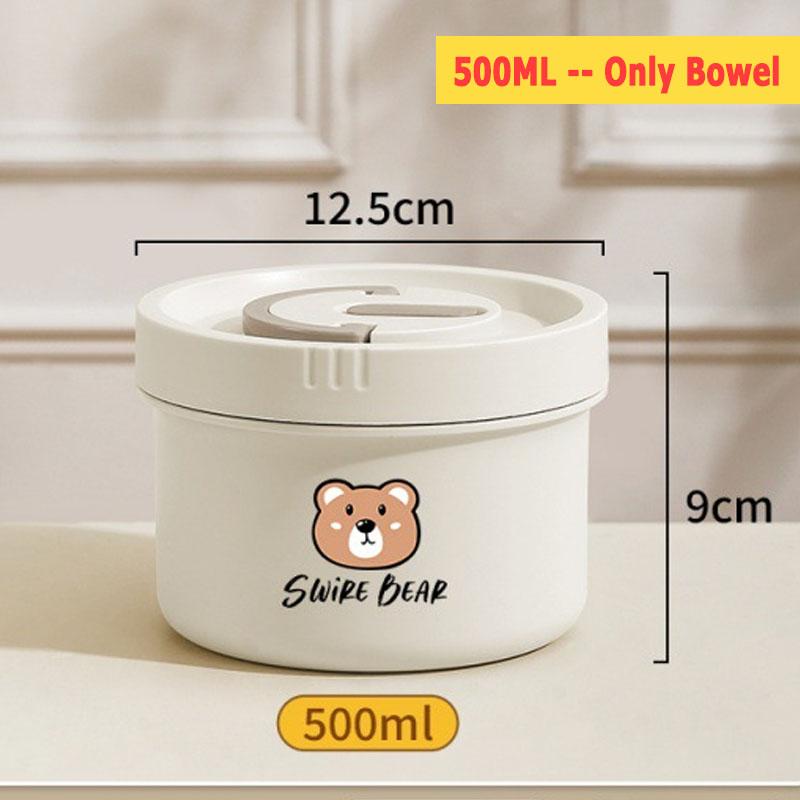 Cute Thermal Lunch Box for Kid Student School Portable Leak-proof 304 Stainless Steel Keep Warm Food Container Microwave Safe