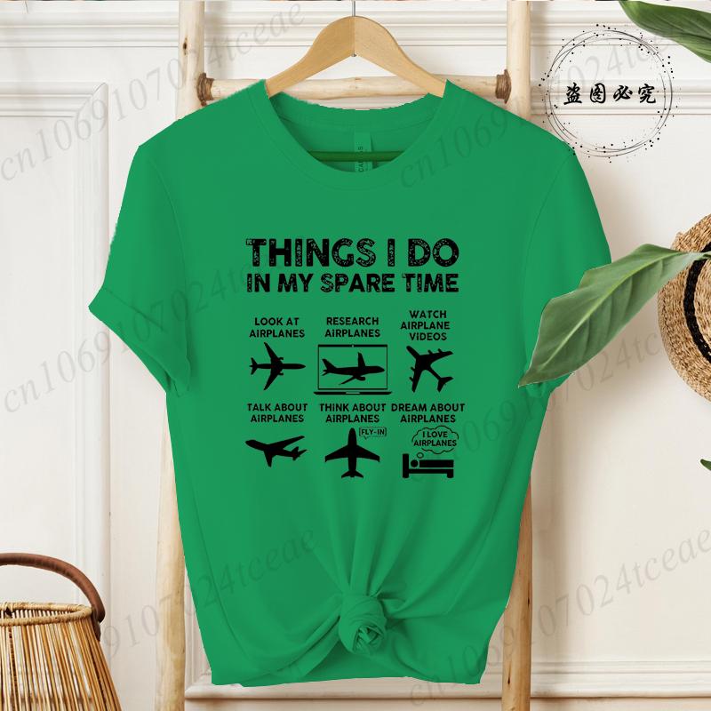 Unisexs Airplane Graphic TShirt Things I Do In My Spare Time 2026 Fashion Hip Hop Streetwear Casual Short Sleeve Tee ST01