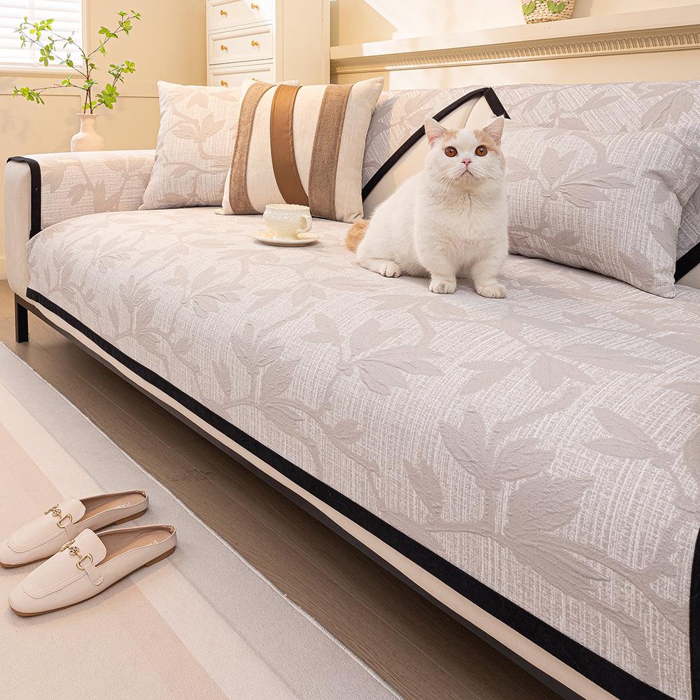 

New Light Luxury Jacquard Anti-Cat Claw Sofa Cushion Universal Non-Slip Simple Sofa Seat Cushion Cover Back Towel 70*70cm