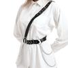 Chain Body Harness With Faux Leather For Party Wear