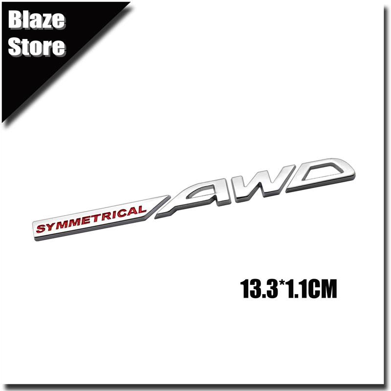 3D Metal Symmetrical AWD Badge Car Tailgate Car Sticker For BRZ XV Outback Forester Asahi Panther WRX Impreza