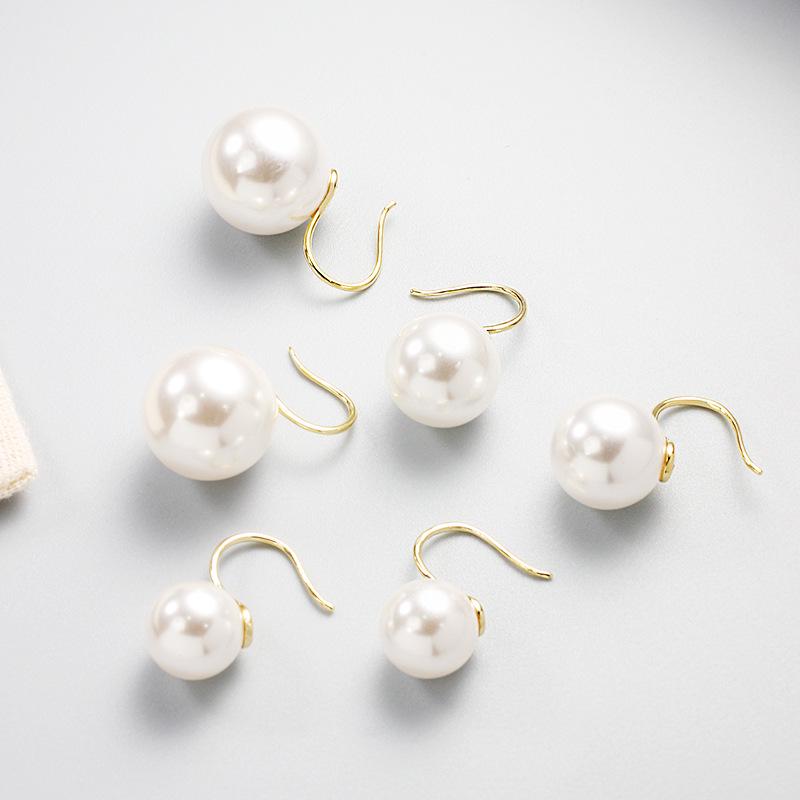 S999 Sterling Silver Spoon-Shaped Pearl Earrings for Women - Versatile and Stylish S999 Sterling Silver