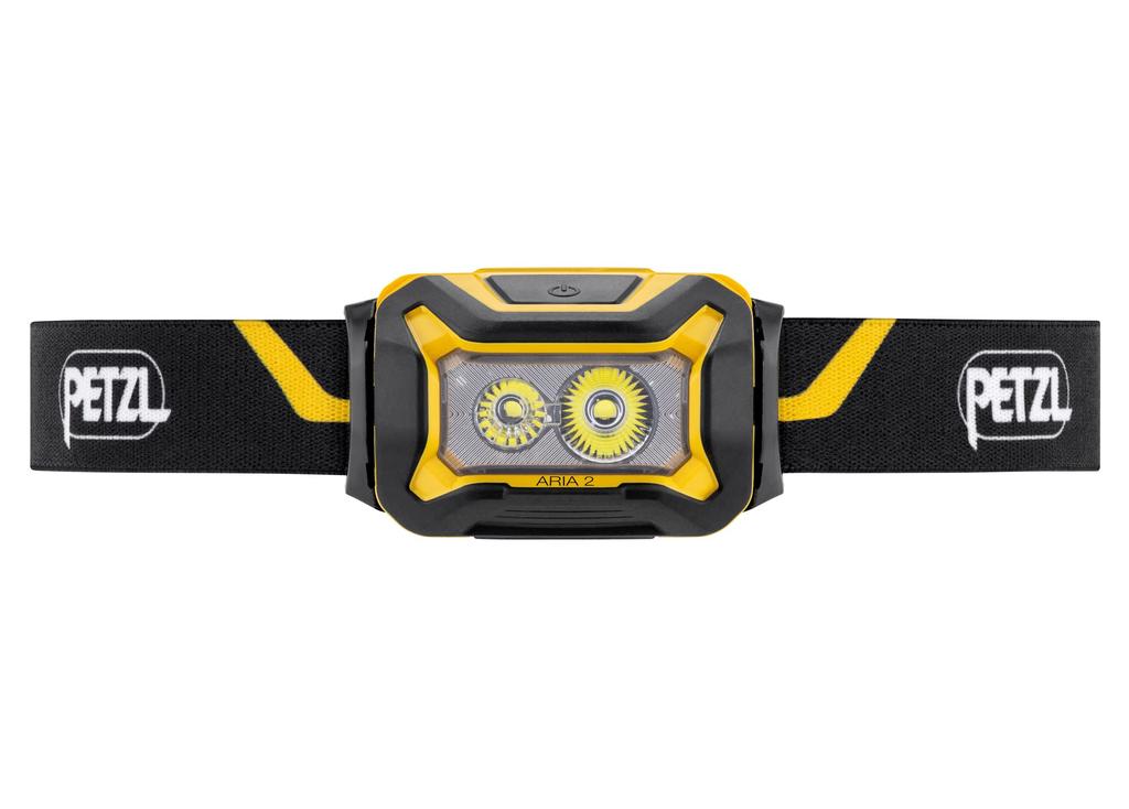 Petzl Aria 2 Waterproof and Dustproof Compact E070AA00 Headlamp, Yellow/Black,