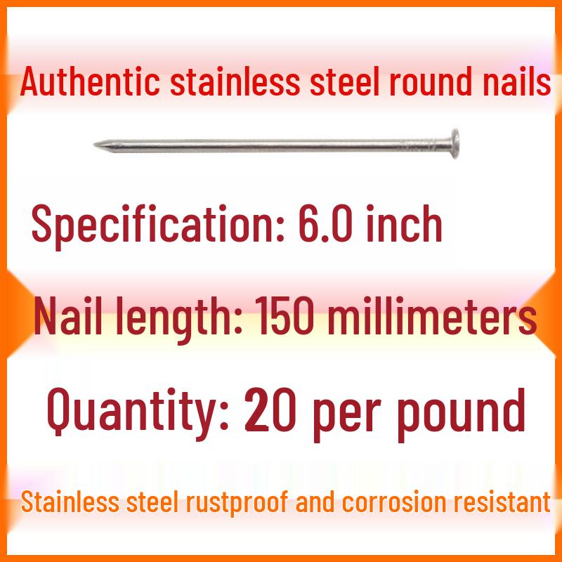 Gwoździe okrągłe 5-calowe: Stal nierdzewna, Żelazo, Drut, Stolarstwo, Gwoździe małe