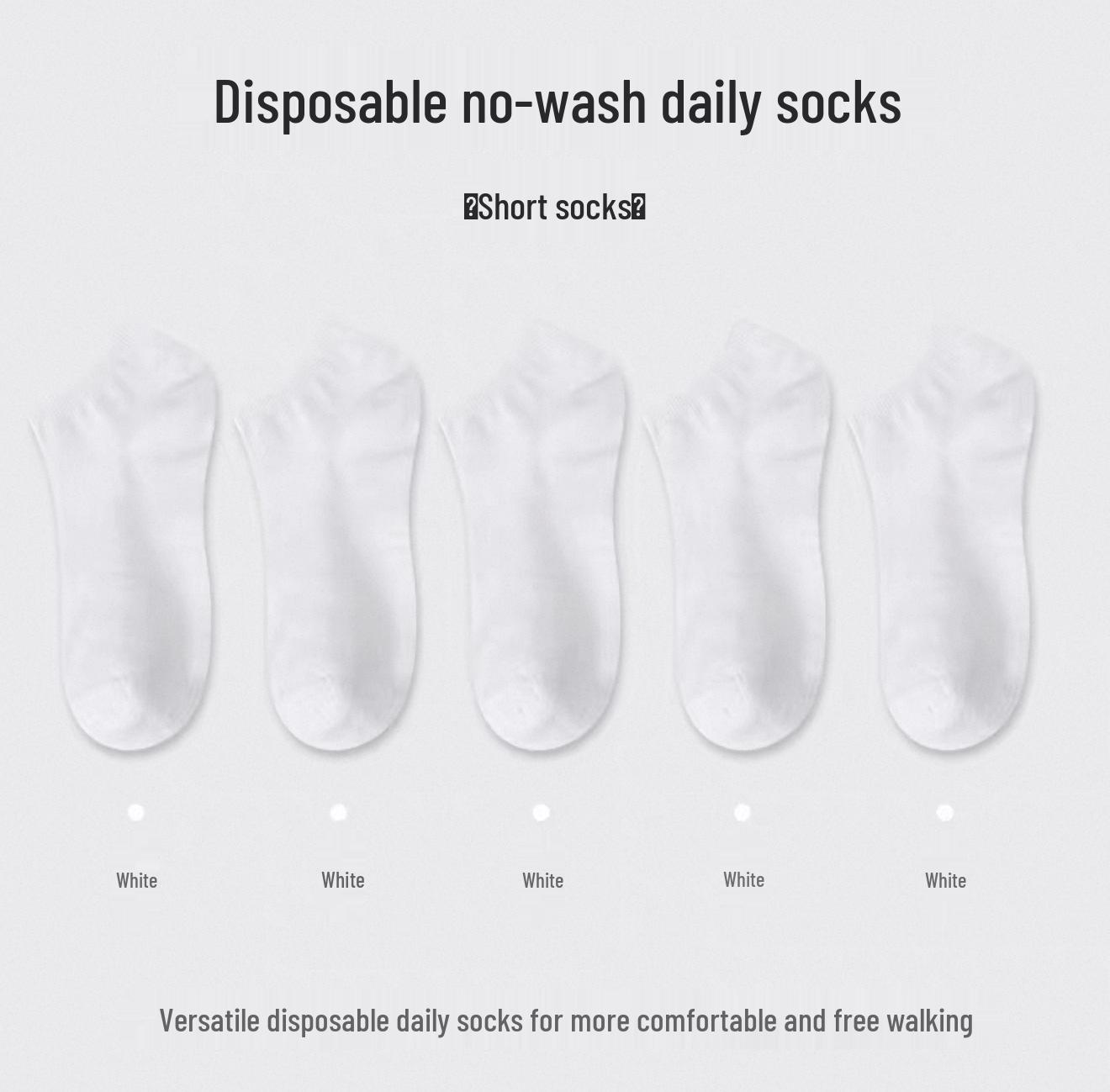 Unisex Disposable Odor-Proof Sweat-Absorbent Socks: Summer Low-Cut, Mid-Calf Short for Daily Use 10 Pack Bag