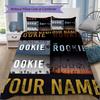 Custom Name The Rookie Pattern Bedding uilt Set uilt Cover Pillowcase Home Decoration Birthday Gift (1*duvet cover+2*pillowcase without core)