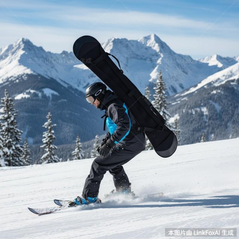 Snowboard Carry Bag With Extra Width Protection Anti-Scratch Rust-Resistant Sleeve Ski Boards Black