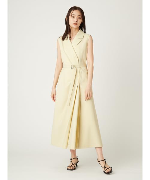 FRAY Draped Tailored Gilet Dress FWFO252088 YEL I.D. Women's