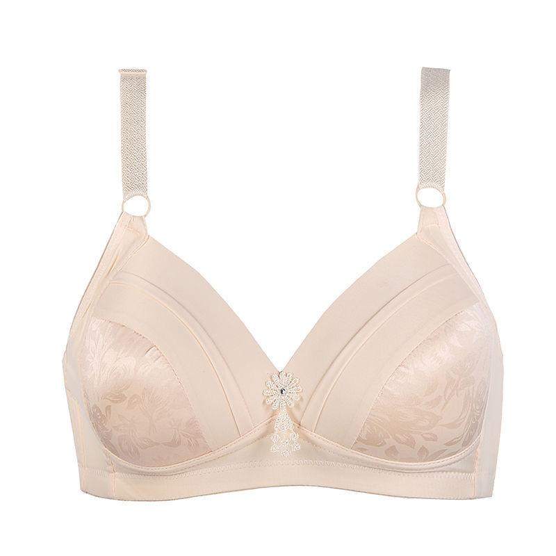 Large Size Thin Without Steel Ring Underwear, Comfortable Gathering, Breathable Bra, Middle-aged and Elderly Bra
