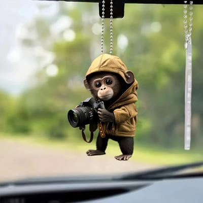 Christmas Tree Ornaments 2D Cartoon Cat Dog Monkey Pendant Double Sided Print Acrylic Decoration for Tree Car Backpack