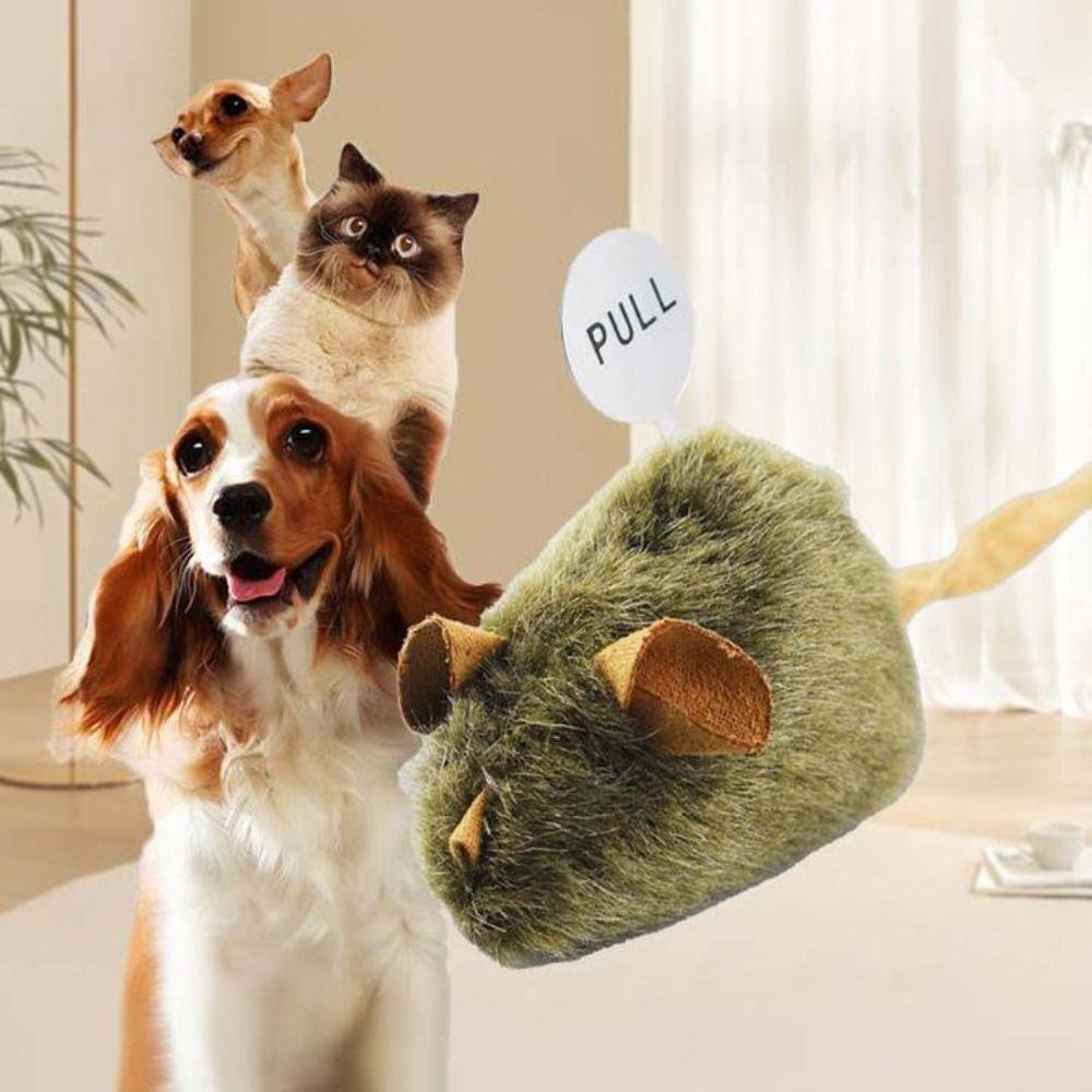 Funny Simulation Mouse Cat Toy Bite Resistance Relieve Boredom Interactive Cat Toy Soft Automatic Chirping Mouse Cat