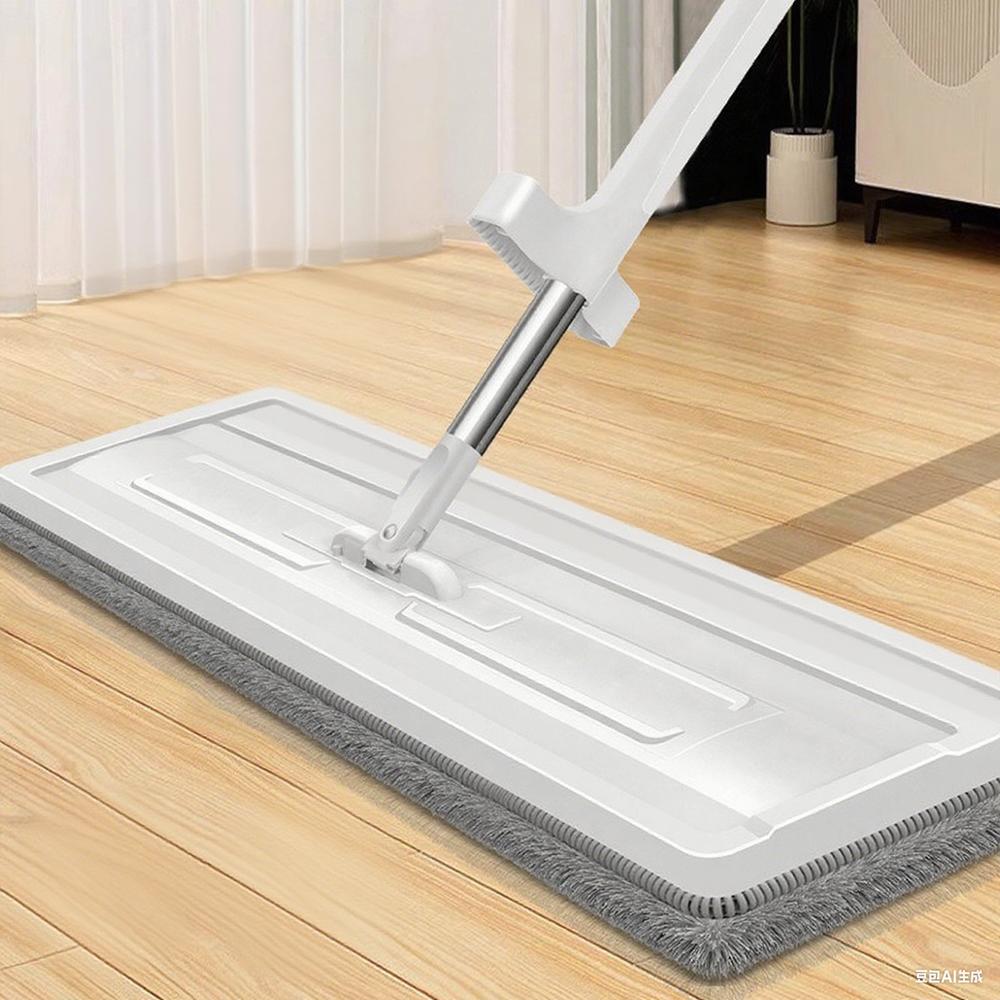 Large 42cm Flat Mop Self-Contained Slide 360°Rotating Floor Mop Microfiber Lazy No Hand-Washing Floor Floating Mop Household Cleaning Tools