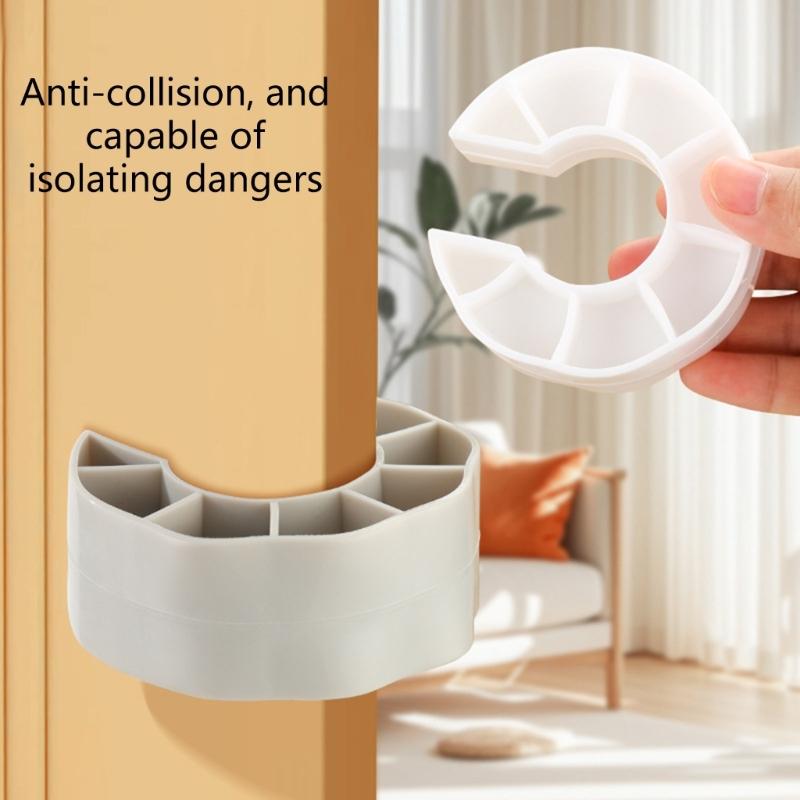 Thickened Door Stoppers with Elastic PVC Design Kid Safe Finger Guards Quick Fixing for Homes Kitchen Bathroom Bedroom