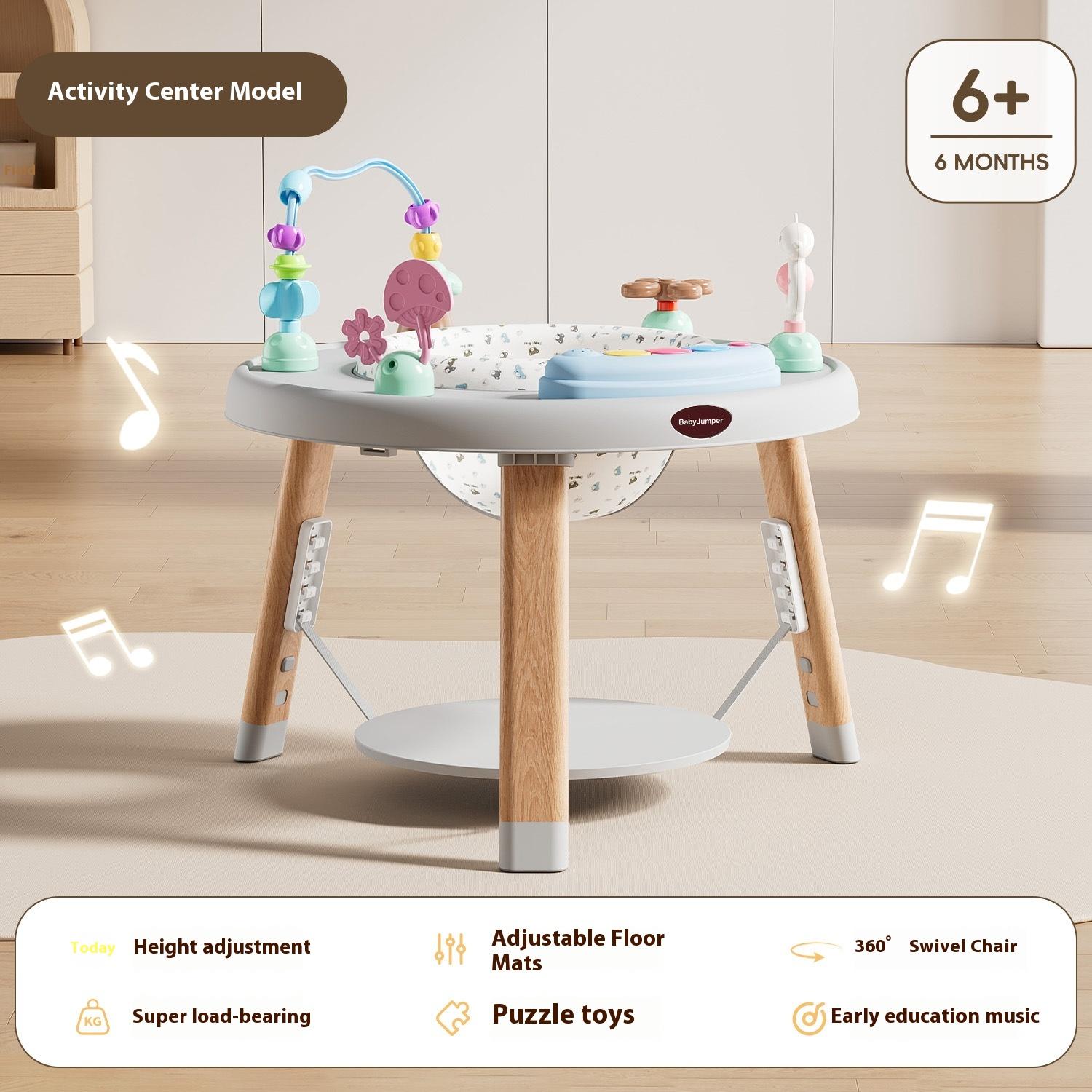 

Детское раннее развитие многофункциональный три-в-одном счастливый музыкальный прыгающий стул, детский стул, ходунки серый