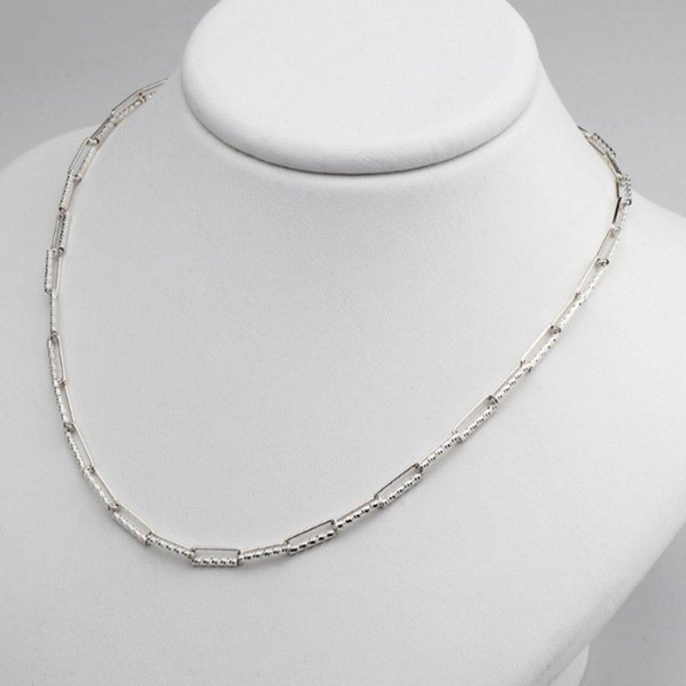 

[Aslit] Full 925 Silver Half-Cut Clip Chain Necklace