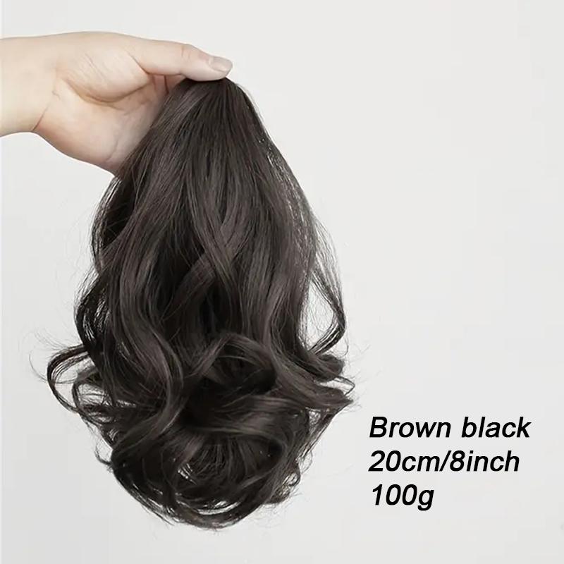 

Элегантный кудрявый синтетический парик с конским хвостом и вьющимися волнами на заколках из натуральных волос