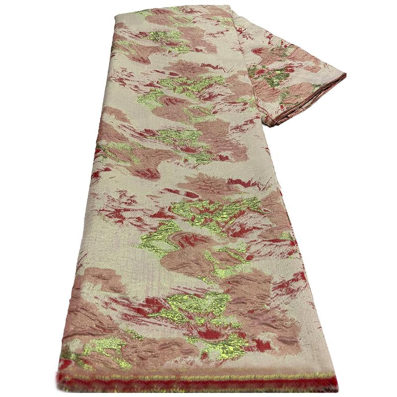 Embossed Yarn Dyed Gold Jacquard Fabric High Quality Organza Nigerian African Brocade Fabric Diy Sewing  Hanfu Fashion Apparel