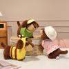 Non-Toxic 25/35Cm Cute Dachshund Plush Toys Wear Clothes Doll Kawaii Pink Dress Blue Shirt Bee Dress Up Dachshund Doll Birthday Gift Toys