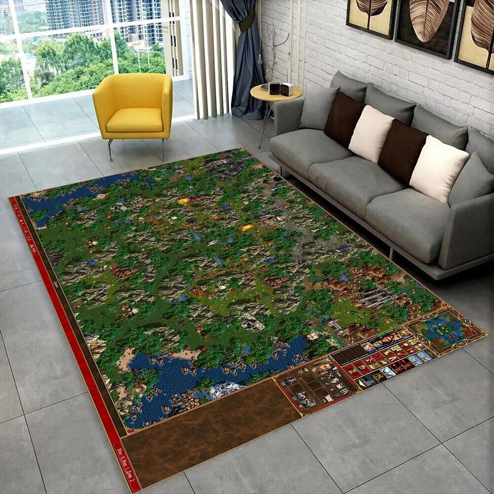 

Heroes of Might and Magic Retro Game Zone килимок, килим для дому Вітальня Спальня Диван Придверний килимок Декор, дитяча гра Нековзкий килимок 70x100cm(27x39im)